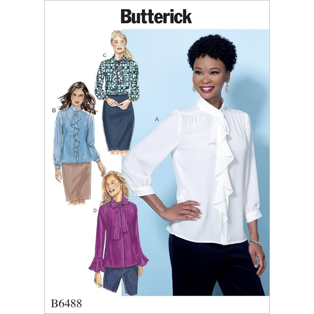 Butterick Sewing Pattern 6488‎ Shirt Blouse Misses Size 6-14